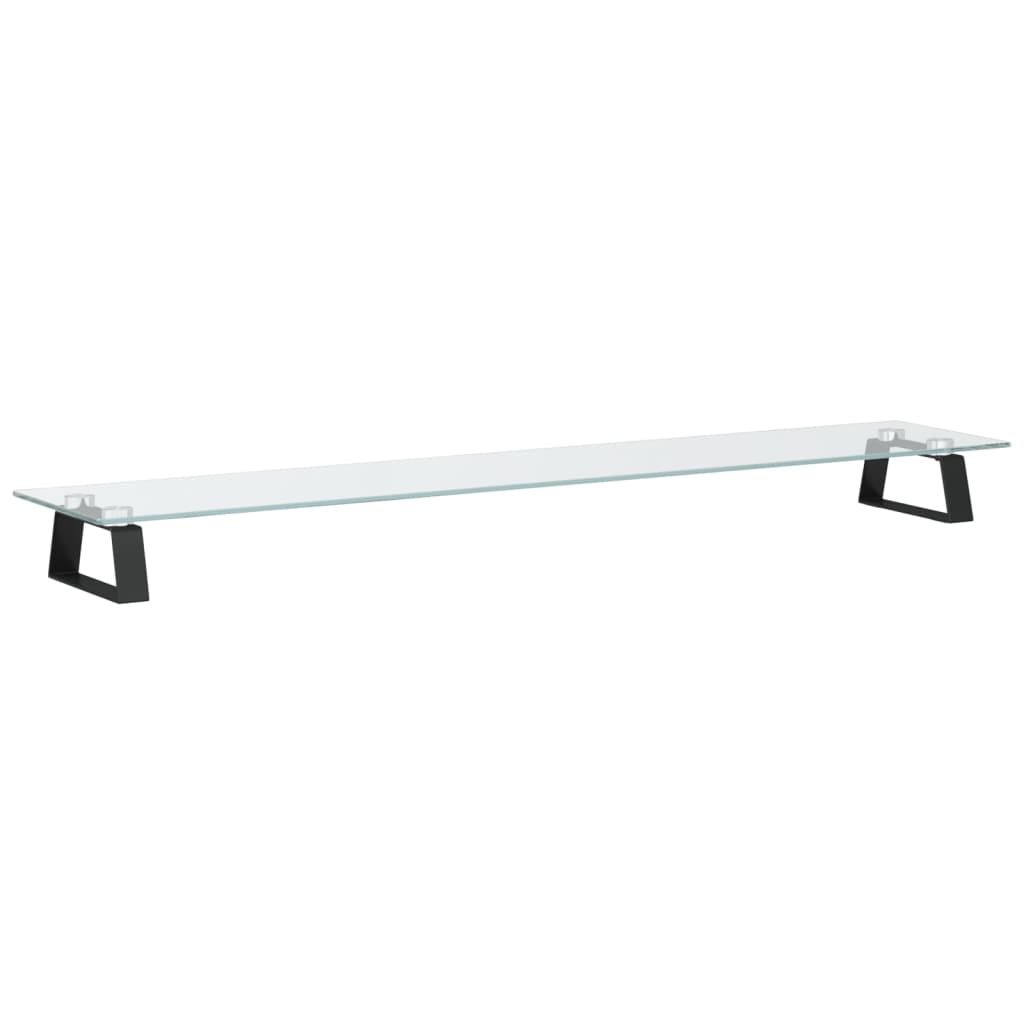 Vidaxl monitorstandaard 100x20x8 cm gehard glas en metaal zwart