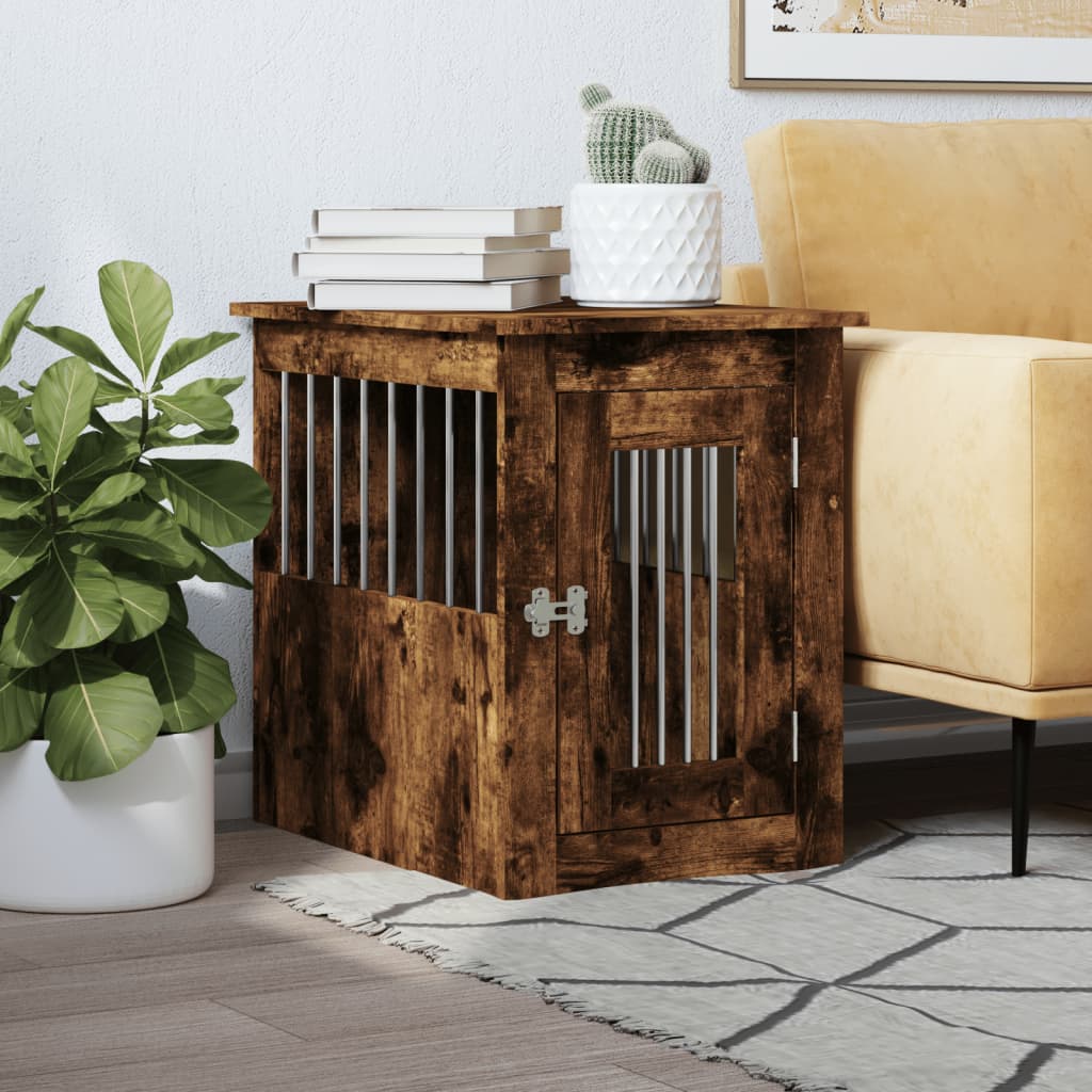 Vidaxl hondenbank 45x62x59 cm bewerkt hout gerookt eikenkleurig