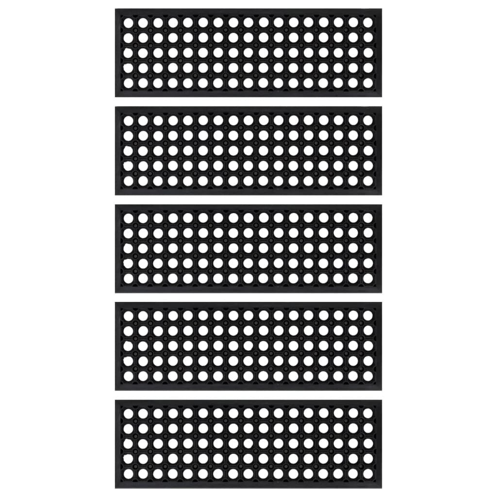 Vidaxl trapmatten 5 st 25x75 cm rubber