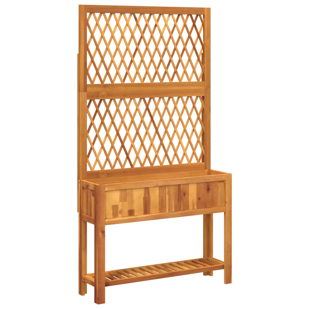 Vidaxl plantenbak met latwerk en schaap 100x32x185 cm acaciahout