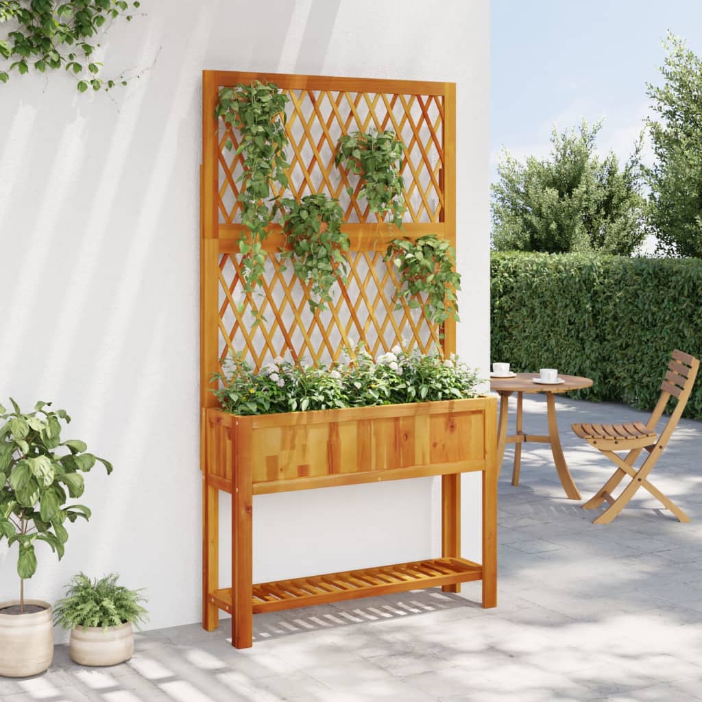 Vidaxl plantenbak met latwerk en schaap 100x32x185 cm acaciahout