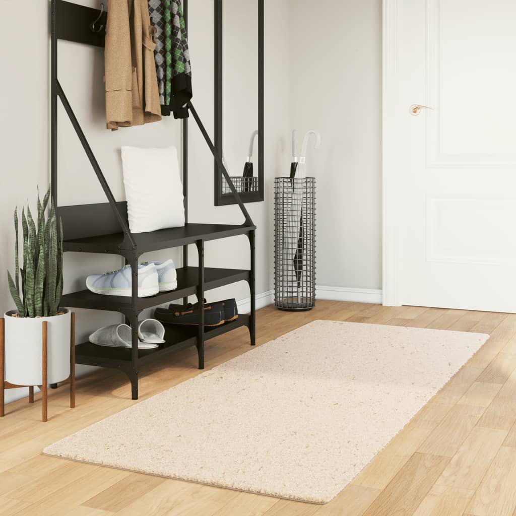 Vidaxl vloerkleed huarte laagpolig zacht wasbaar 80x200 cm beige