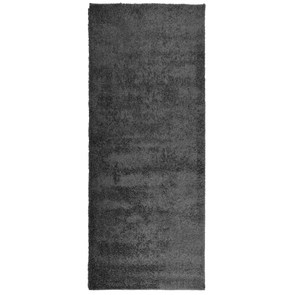Vidaxl vloerkleed pamplona shaggy hoogpolig modern 80x200 cm antraciet