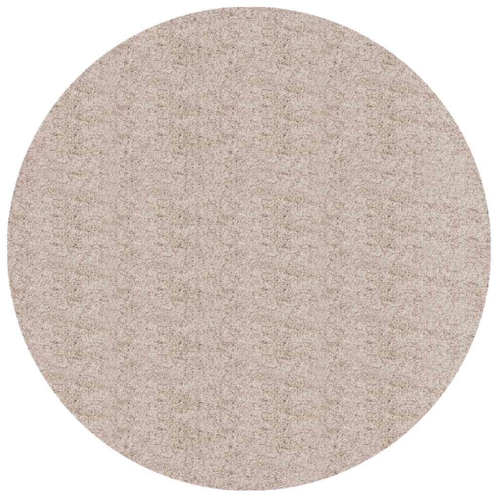 Vidaxl vloerkleed pamplona shaggy hoogpolig modern ø 80 cm beige