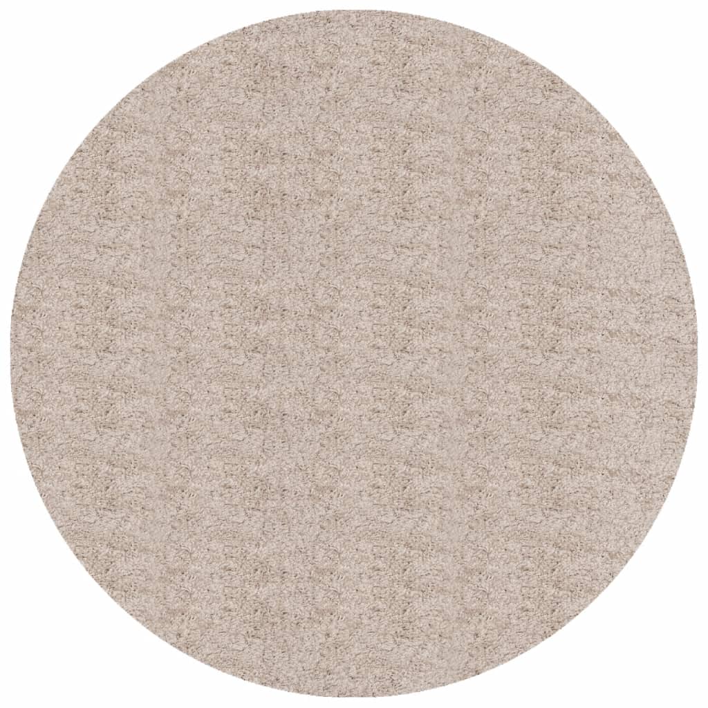 Vidaxl vloerkleed pamplona shaggy hoogpolig modern ø 100 cm beige