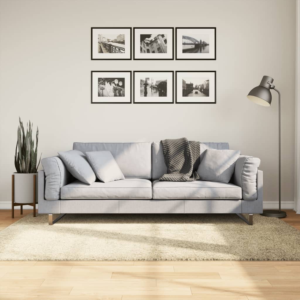 Vidaxl vloerkleed pamplona shaggy hoogpolig modern 140x200 cm goud