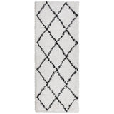 Vidaxl vloerkleed pamplona shaggy hoogpolig 80x200 cm crème en zwart