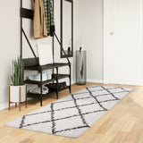 Vidaxl vloerkleed pamplona shaggy hoogpolig 80x250 cm crème en zwart