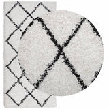 Vidaxl vloerkleed pamplona shaggy hoogpolig 100x200 cm crème en zwart