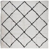 Vidaxl vloerkleed pamplona shaggy hoogpolig 160x160 cm crème en zwart