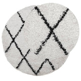 Vidaxl vloerkleed pamplona shaggy hoogpolig ø 100 cm crème en zwart