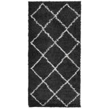 Vidaxl vloerkleed pamplona shaggy hoogpolig 100x200 cm zwart en crème