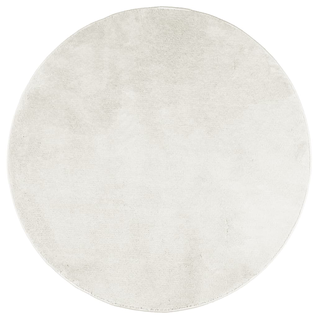 Vidaxl vloerkleed oviedo laagpolig ø 80 cm crèmekleurig