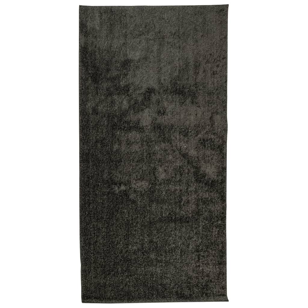 Vidaxl vloerkleed istan hoogpolig glanzend 100x200 cm antracietkleurig