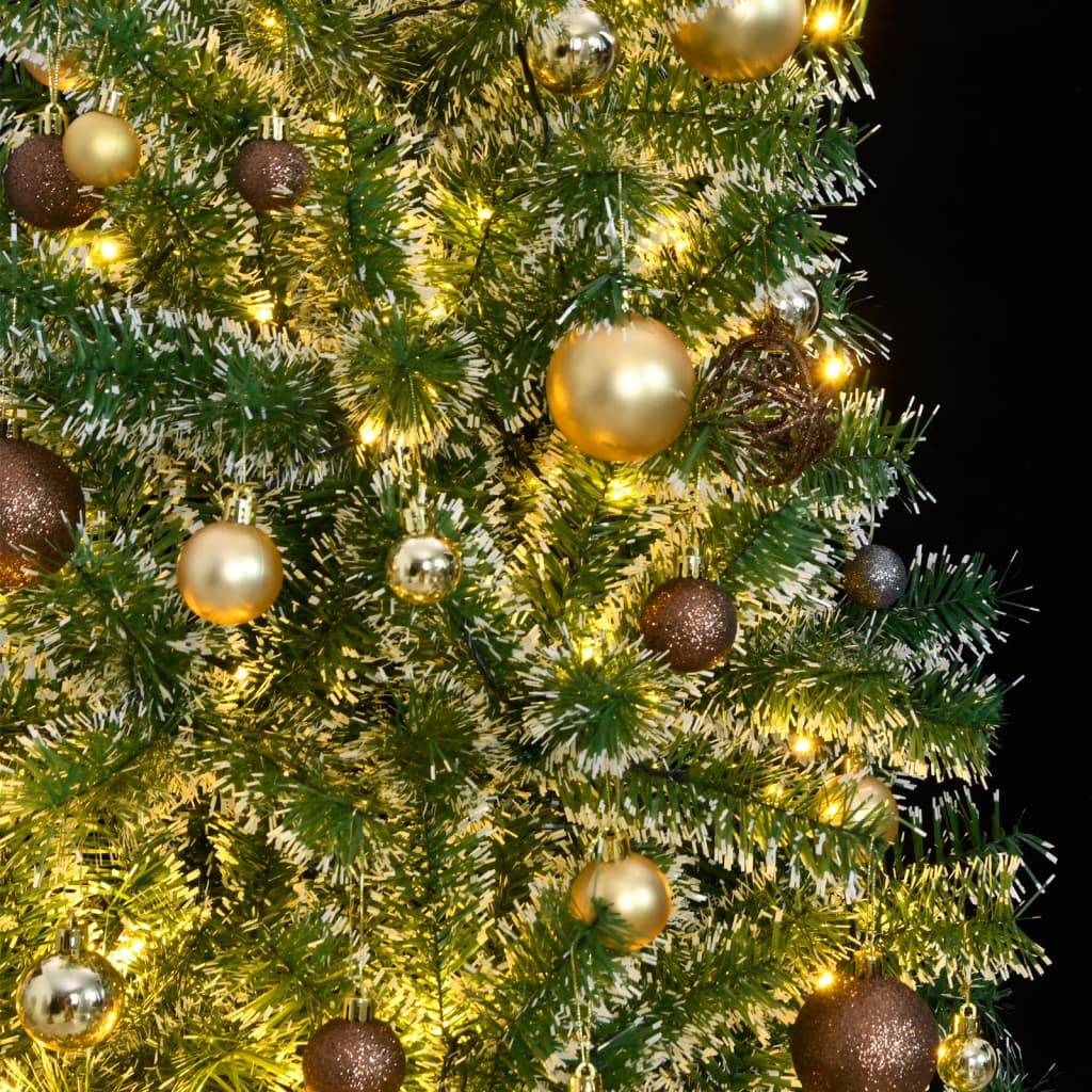 VidaXL Kunstkerstboom met 300 LED's kerstballen en sneeuw 240 cm