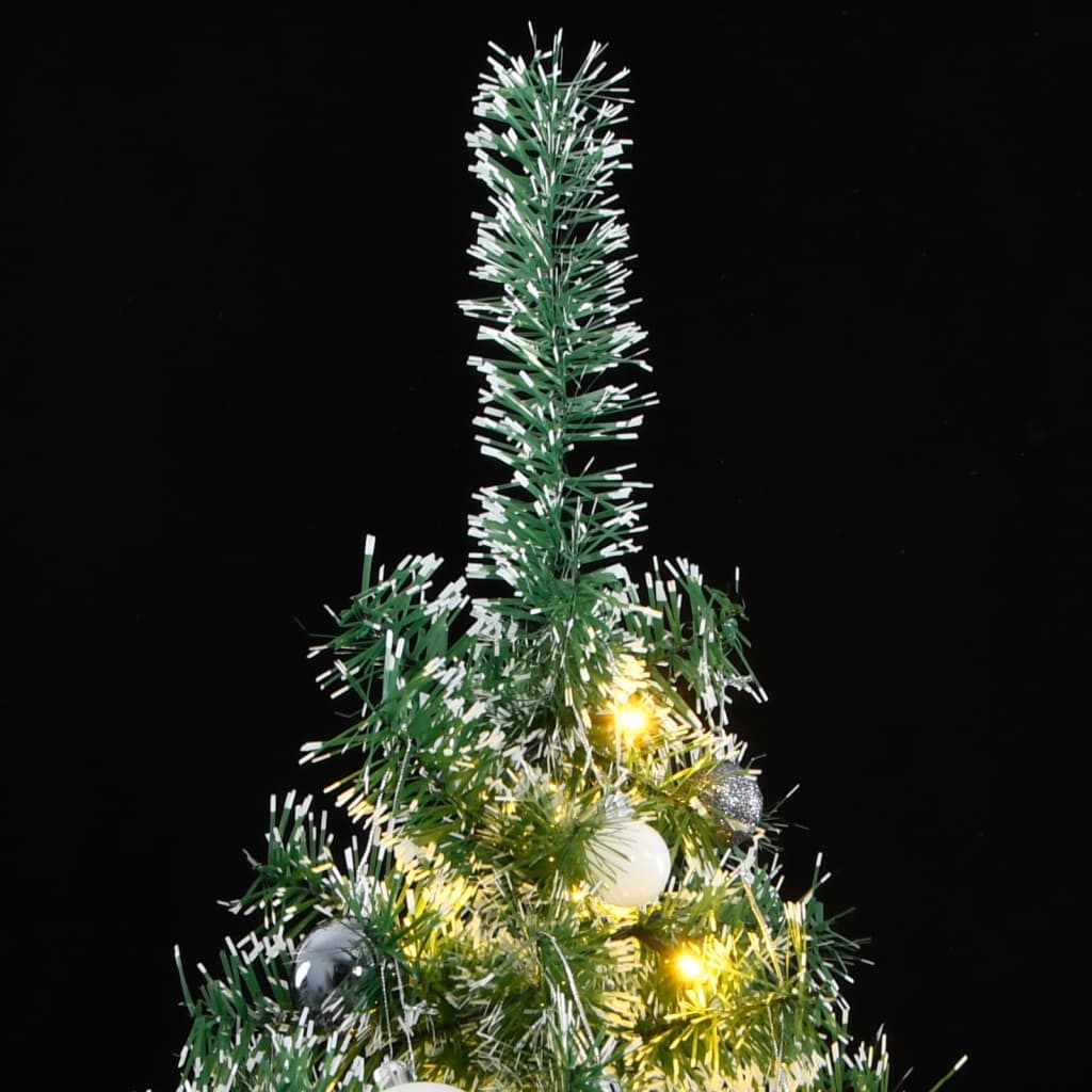 VidaXL Kunstkerstboom met 300 LED's kerstballen en sneeuw 240 cm