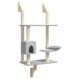 Vidaxl kattenmeubel wandgemonteerd met krabpaal 153 cm lichtgrijs