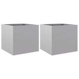 Vidaxl plantenbakken 2 st 32x30x29 cm gegalvaniseerd staal zilverkleur