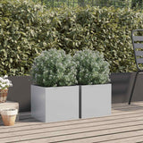 Vidaxl plantenbakken 2 st 32x30x29 cm gegalvaniseerd staal zilverkleur
