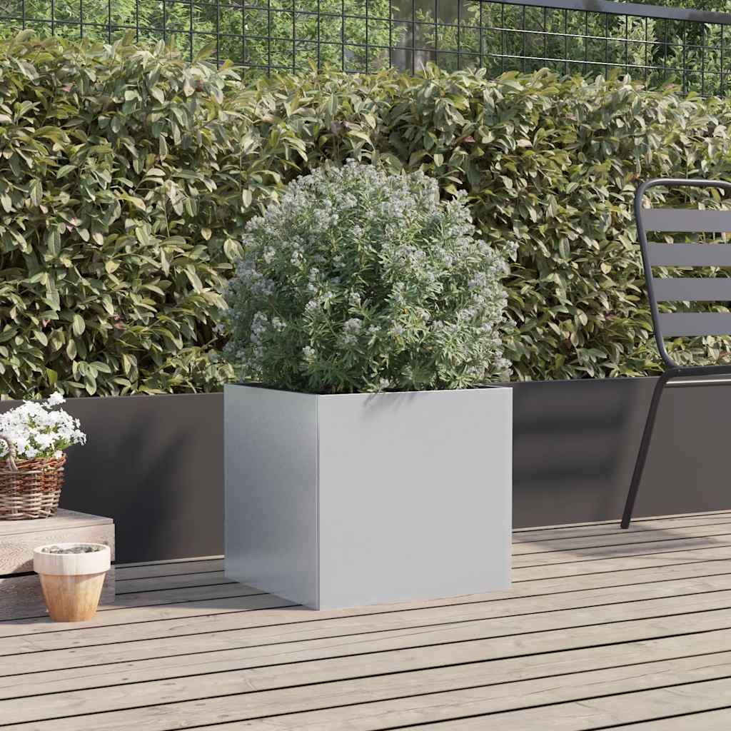 Vidaxl plantenbak 42x40x39 cm gegalvaniseerd staal zilverkleurig