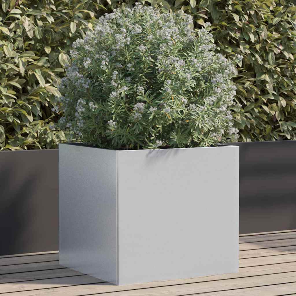 Vidaxl plantenbak 42x40x39 cm gegalvaniseerd staal zilverkleurig