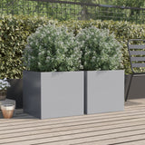 Vidaxl plantenbakken 2 st 49x47x46 cm gegalvaniseerd staal zilverkleur