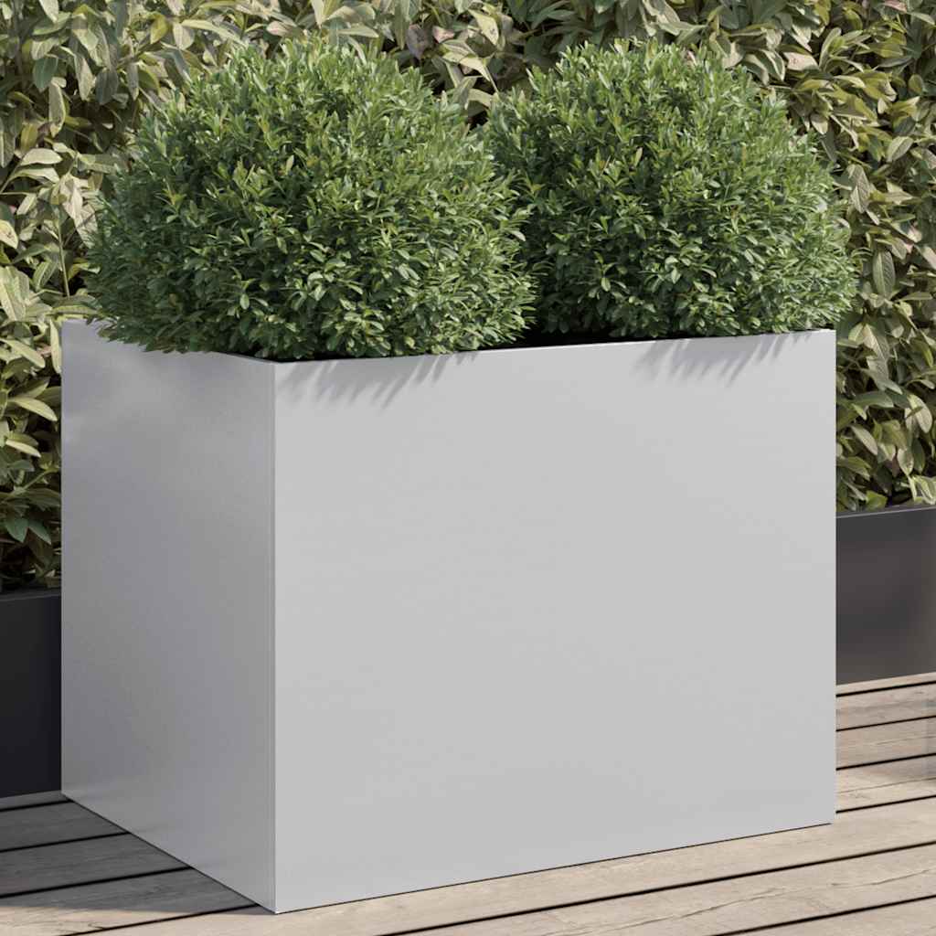 Vidaxl plantenbak 62x47x46 cm gegalvaniseerd staal zilverkleurig
