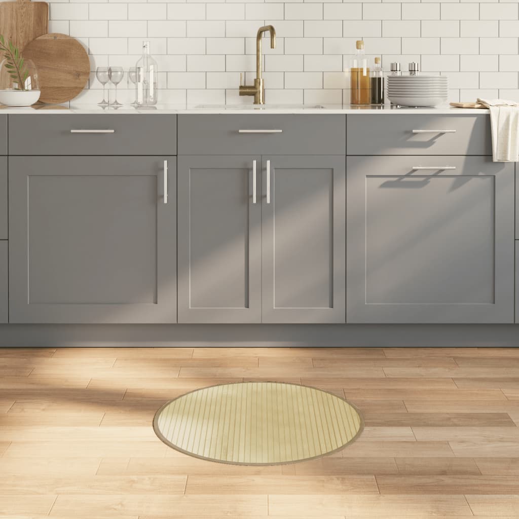 Vidaxl vloerkleed rond 60 cm bamboe lichtnaturel