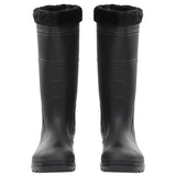 Vidaxl regenlaarzen met verwijderbare sokken maat 45 pvc zwart