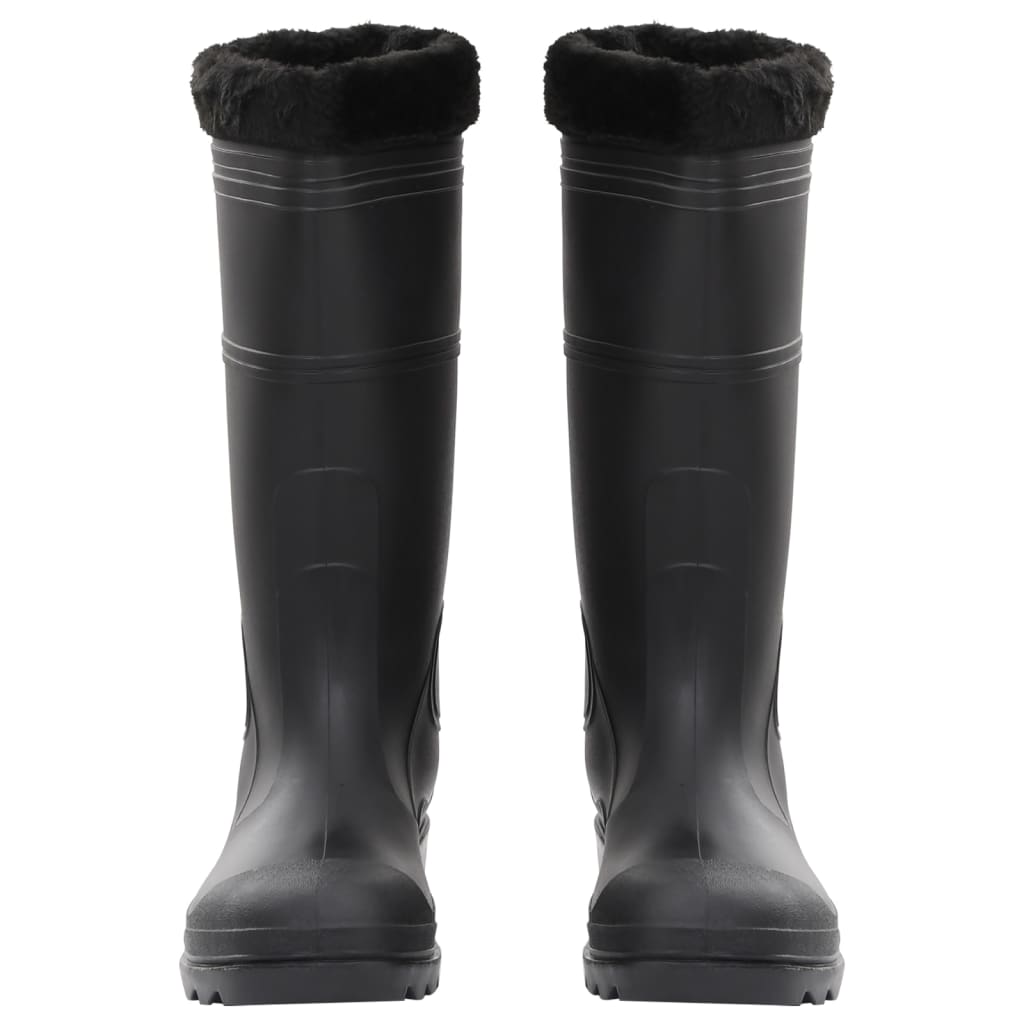 Vidaxl regenlaarzen met verwijderbare sokken maat 46 pvc zwart