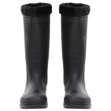 Vidaxl regenlaarzen met verwijderbare sokken maat 46 pvc zwart