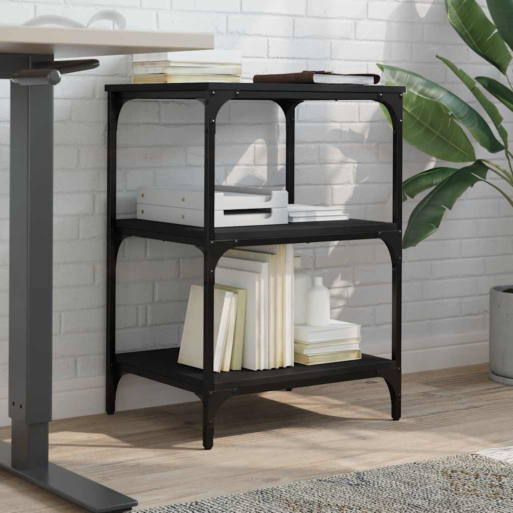 Vidaxl printerkastje 3-laags 50x41x75 cm bewerkt hout zwart