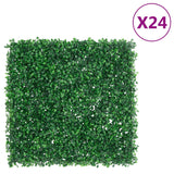 VidaXL Hek met kunstheester 24 st 50x50 cm groen