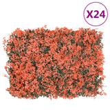 Vidaxl hek met kunstesdoornblad 24 st 40x60 cm lichtrood