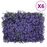 Vidaxl hek met kunstbladeren 6 st 40x60 cm paars