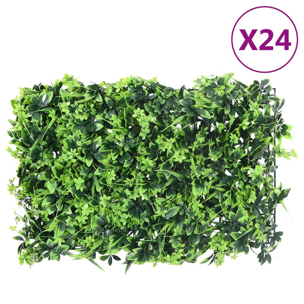 Vidaxl hek met kunstbladeren 24 st 40x60 cm groen