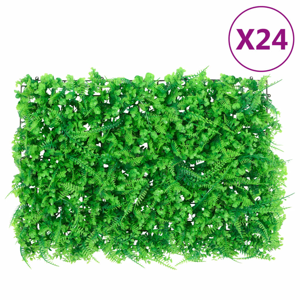 Vidaxl hek met kunstvarenblad 24 st 40x60 cm groen