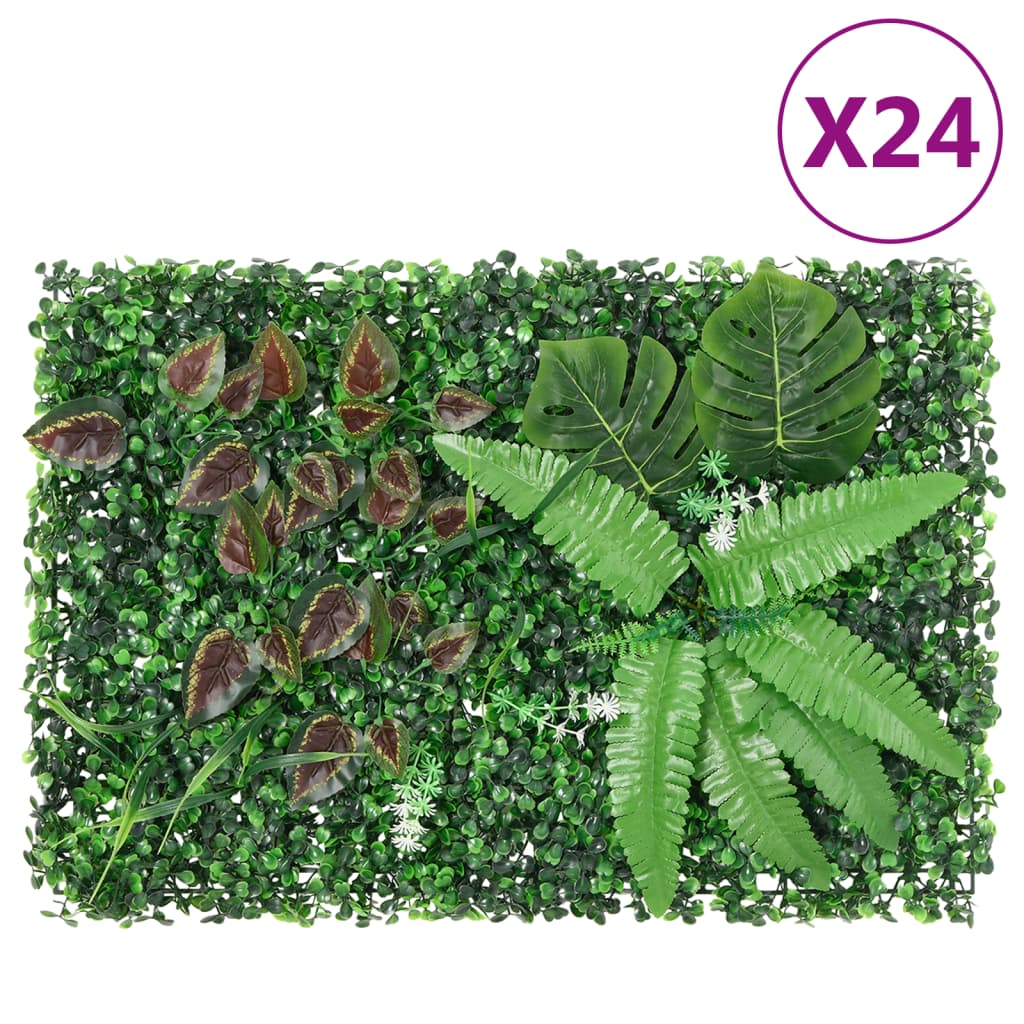 Vidaxl hek met kunstplanten 24 st 40x60 cm groen