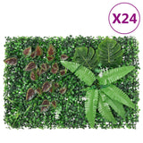 Vidaxl hek met kunstplanten 24 st 40x60 cm groen