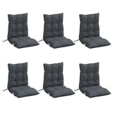 Vidaxl stoelkussens 6 st lage rug oxford stof antracietkleurig