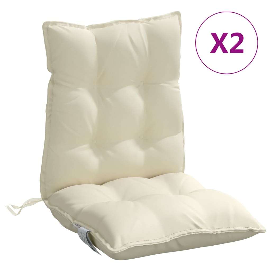 Vidaxl stoelkussens 2 st lage vloerkleed oxford stof crèmekleurig