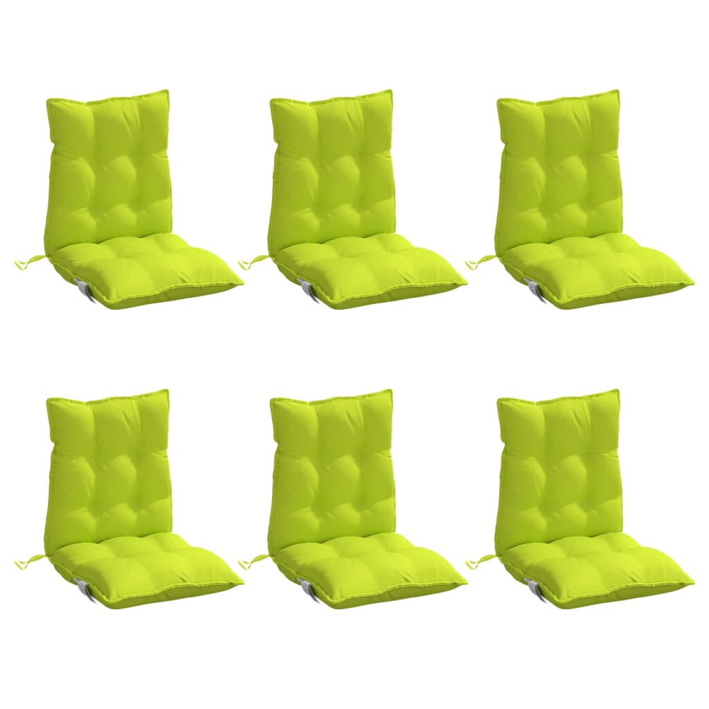 Vidaxl stoelkussens 6 st lage rug oxford stof felgroen