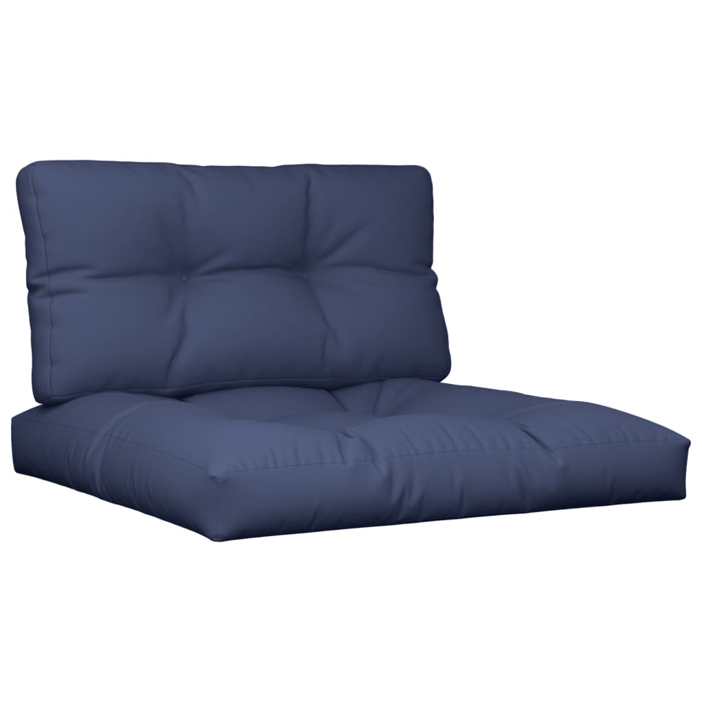 Vidaxl palletkussenset 70x40x12 cm stof marineblauw