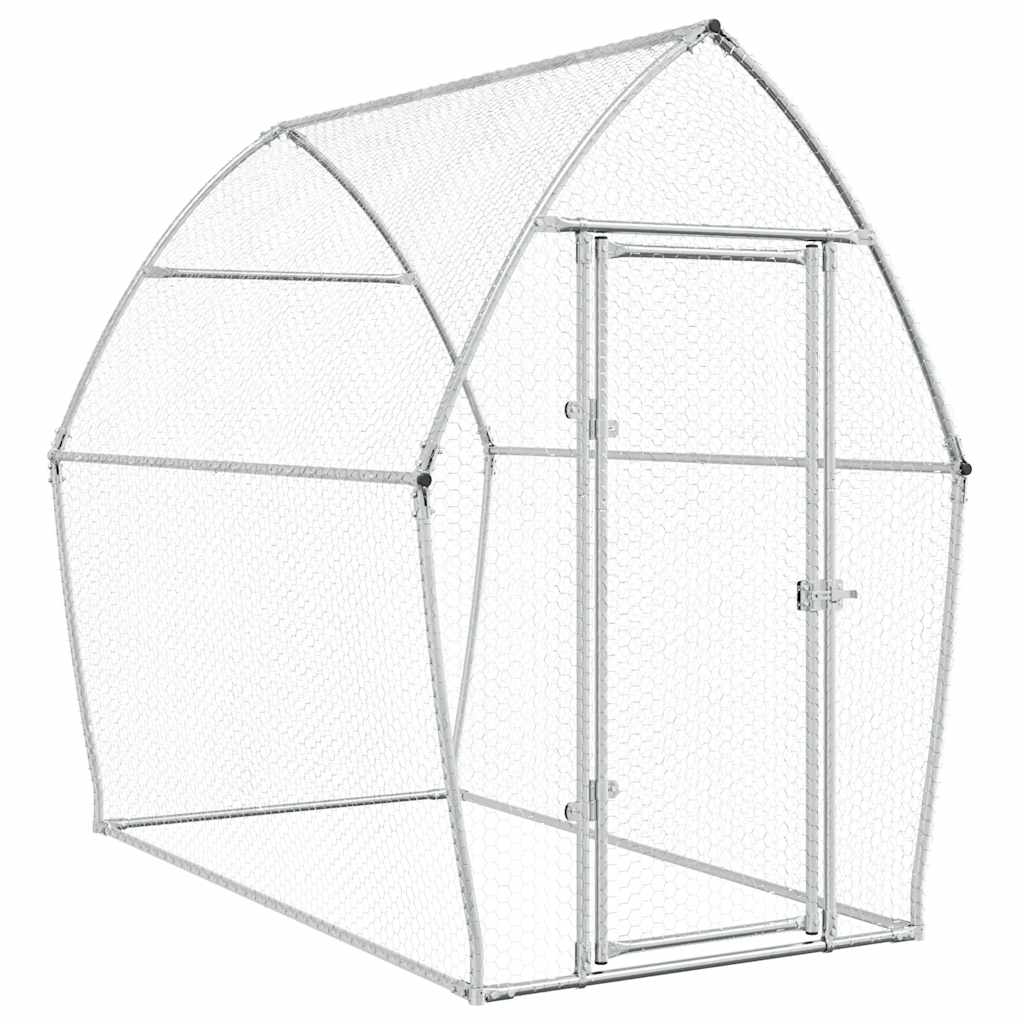 Vidaxl kippenhok 200x105x182 cm gegalvaniseerd staal zilverkleurig