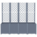 Vidaxl plantenbak met latwerk 160x40x140 cm polypropeen grijs