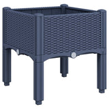 Vidaxl plantenbak met poten 40x40x42 cm polypropeen blauwgrijs