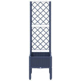 Vidaxl plantenbak met latwerk 40x40x142 cm polypropeen blauwgrijs