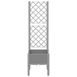 Vidaxl plantenbak met latwerk 40x40x142 cm polypropeen lichtgrijs