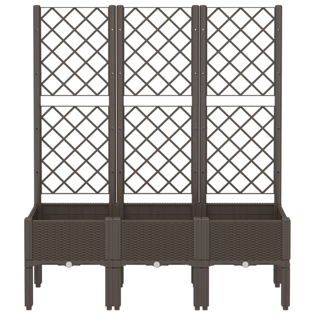 Vidaxl plantenbak met latwerk 120x40x142 cm polypropeen bruin