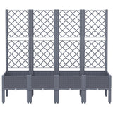 Vidaxl plantenbak met latwerk 160x40x142 cm polypropeen grijs